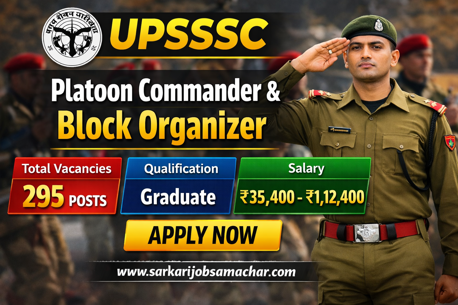 UPSSSC Platoon Commander Recruitment 2026 -  Apply Online for 295 Posts